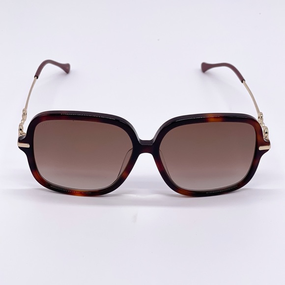 NEW GUCCI GG0884SA 002 HAVANA BROWN SQUARE GUCCI SUNGLASSES - Picture 8 of 14